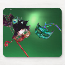 MARDI GRAS MASQUERADE green Mousepads