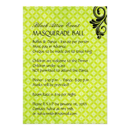 Mardi Gras Masquerade Invitation