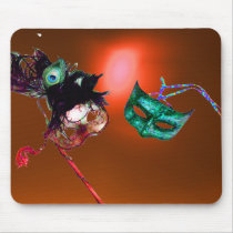 MARDI GRAS MASQUERADE orange Mousepads