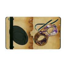 MARDI GRAS MASQUERADE parchment iPad Folio Cases