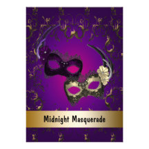 Mardi Gras Masquerade Prom Personalized Invite