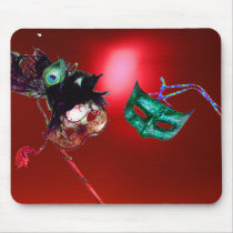 MARDI GRAS MASQUERADE red Mouse Pads