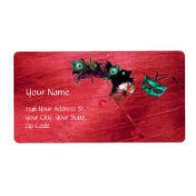 MARDI GRAS MASQUERADE silk Personalized Shipping Label