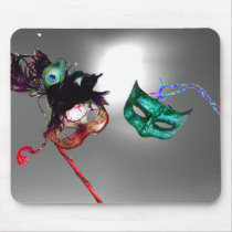MARDI GRAS MASQUERADE white,grey Mousepad