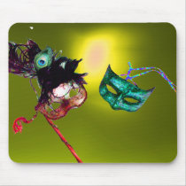MARDI GRAS MASQUERADE yellow Mouse Pads