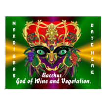 Mardi Gras Mythology Bacchus View Hints Please Postcard