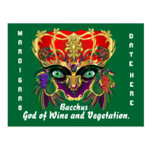 Mardi Gras Mythology Bacchus View Hints Please Postcard