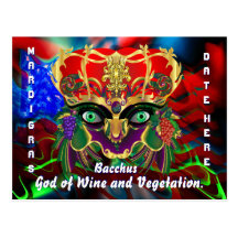 Mardi Gras Mythology Bacchus View Hints Please Postcard