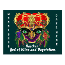 Mardi Gras Mythology Bacchus View Hints Please Postcards