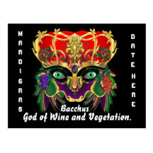 Mardi Gras Mythology Bacchus View Hints Please Postcards