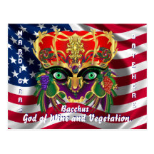 Mardi Gras Mythology Bacchus View Hints Please Post Card