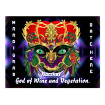 Mardi Gras Mythology Bacchus View Hints Please Postcard