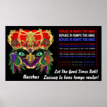 Mardi Gras Mythology Bacchus View Hints Please Poster