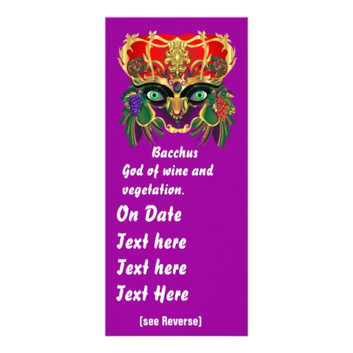 Mardi Gras Mythology Bacchus View Hints Please Custom Rack Cards