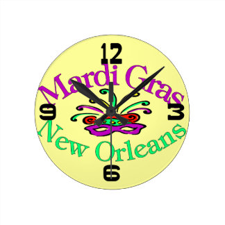 Mardi Gras New Orleans Clock Face