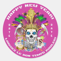 Mardi Gras New Year Customize View Notes Please Stickers