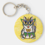 Mardi Gras Party Cat New Orleans Fantasy Keychain keychains