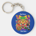 Mardi Gras Party Clown View Hints Please Keychain