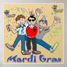Mardi Gras Party Guys Poster