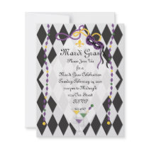 Mardi Gras Party Personalized Announcement