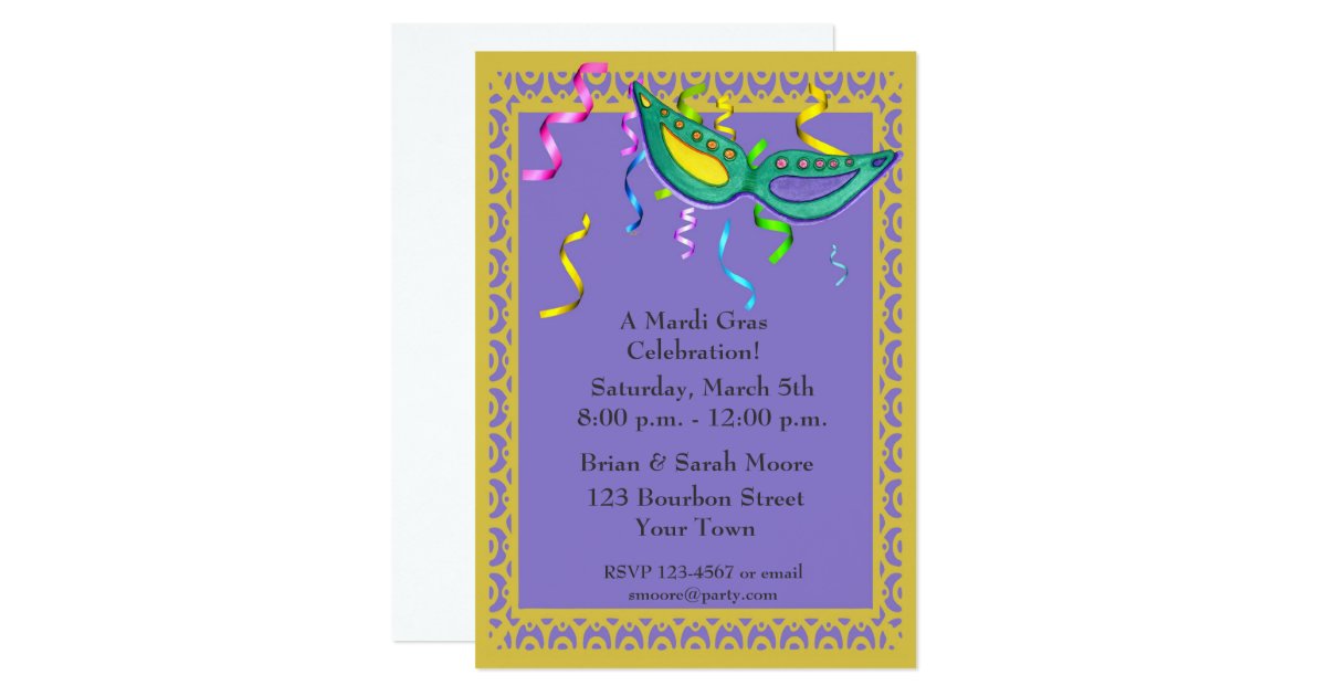 Mardi Gras Party Invitation Zazzle