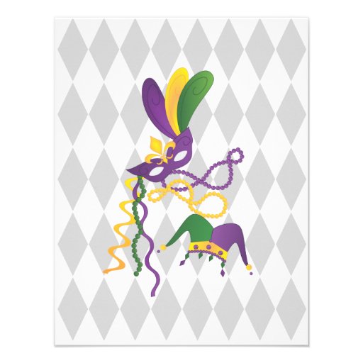 Mardi Gras Party Personalized Announcement
