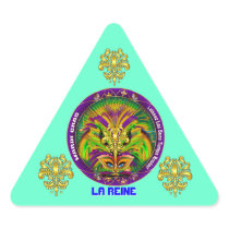 Mardi Gras Party Theme  Please View Notes Triangle Sticker