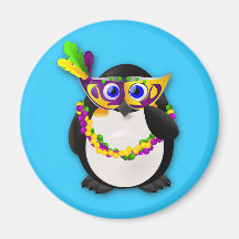 Mardi Gras Penguin Fridge Magnets