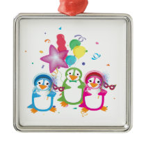 Mardi Gras Penguins Ornament ornaments