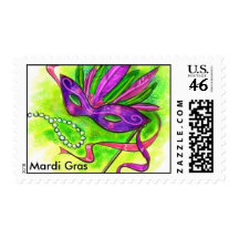 Mardi Gras Postage Stamps