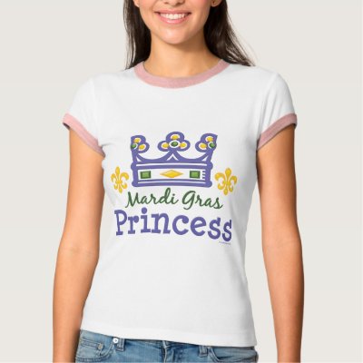 Mardi Gras Princess Ladies Ringer Tshirt by HolidayTeesGifts