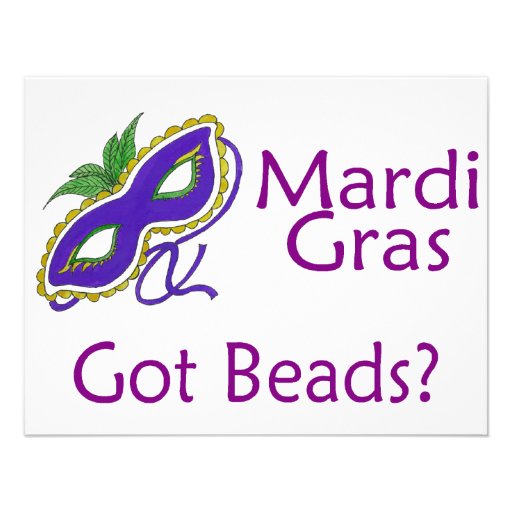 Mardi Gras Purple Custom Invitation