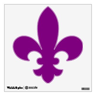 Mardi Gras Purple Fleur de Lis Wall Sticker