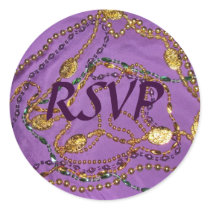 Mardi Gras RSVP Sticker