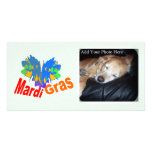 Mardi Gras Split Mask Personalized Photo Card