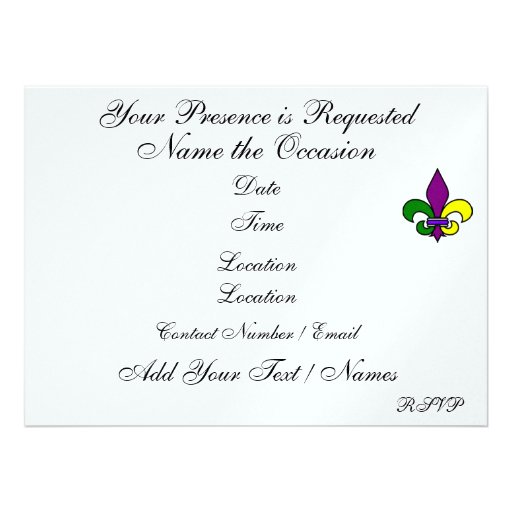 Mardi Gras - SRF Custom Invites
