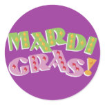 Mardi Gras Round Stickers Mardi Gras Round Stickers