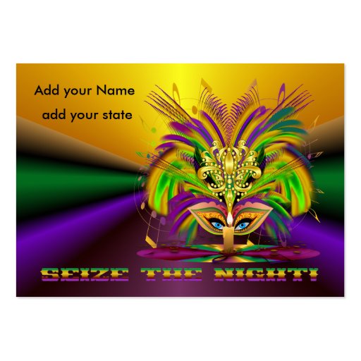 Mardi Gras Throws Business Card Templates (front side)