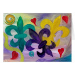 Mardi Gras tripple fleur de lis art cards
