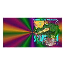 Mardi Gras Who Da King? Card Personalized Photo Card