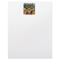 Mardi Gras Witch Doctor-Skull V-3-T Customized Letterhead