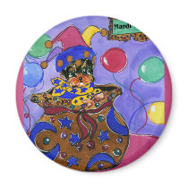 Mardi Gras Yorkie Poo magnets by Yorkies_by_Joanne Mardi Gras Yorkie Poo magnets
