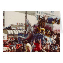 Mardi Gras Zulu Float Greeting Cards