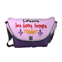 Mardis Gras Let The Good Times Roll Fleur de lys messenger bags