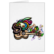 Mardis Gras Ukulele Greeting Card