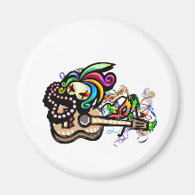 Mardis Gras Ukulele Refrigerator Magnet