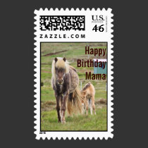 Mare and Foal Happy Birthday Mama Stamp stamps