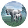 Mare and Foal Round Stickers