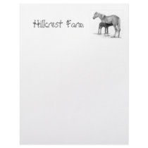 Mare with Foal: PENCIL: FARM: LETTERHEAD