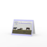 Mares on the Hill - Blue Greeting Card